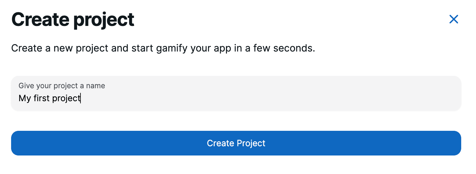 Create project modal