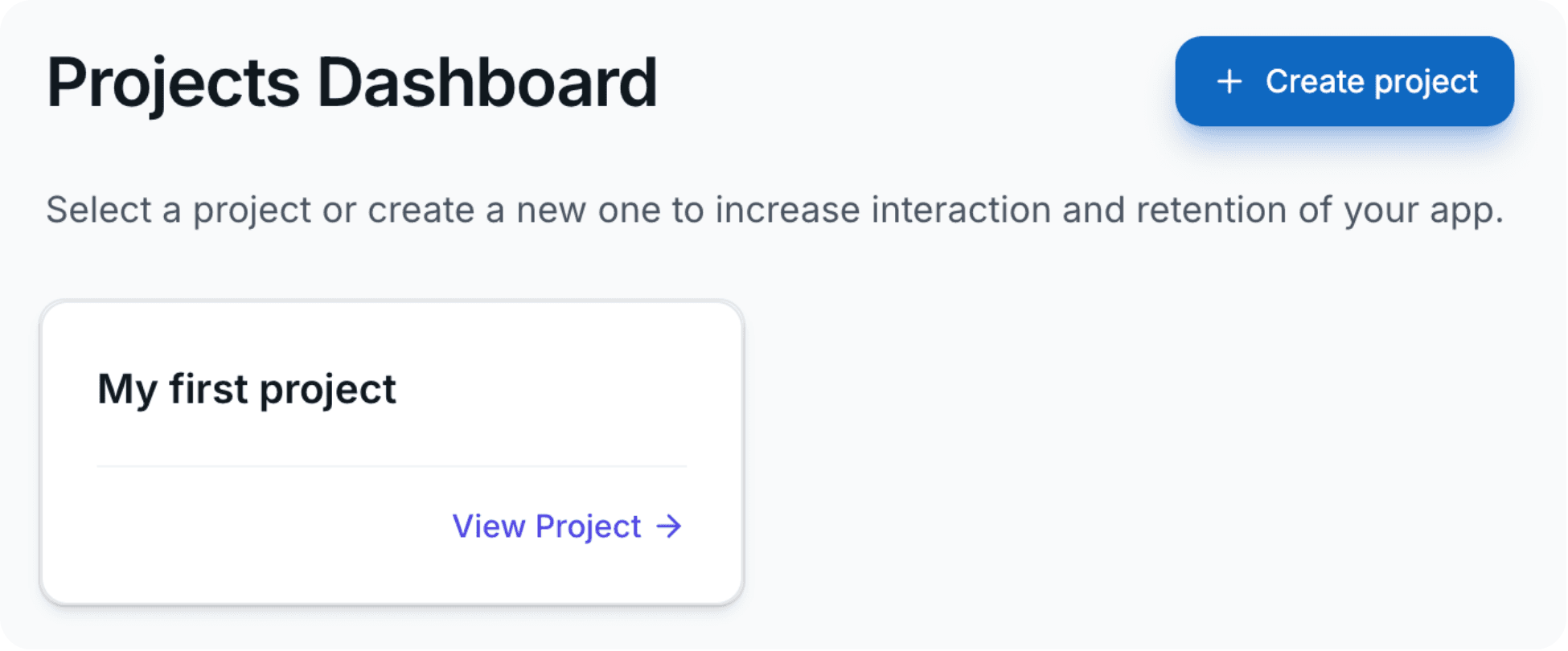 Dashboard project overview with projects